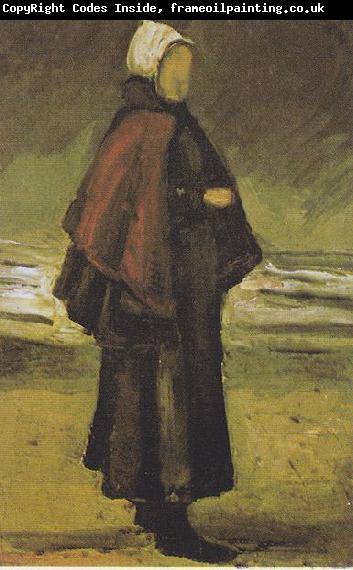 Vincent Van Gogh Fisherman's wife on the beach